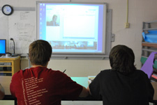students attending an online computer class